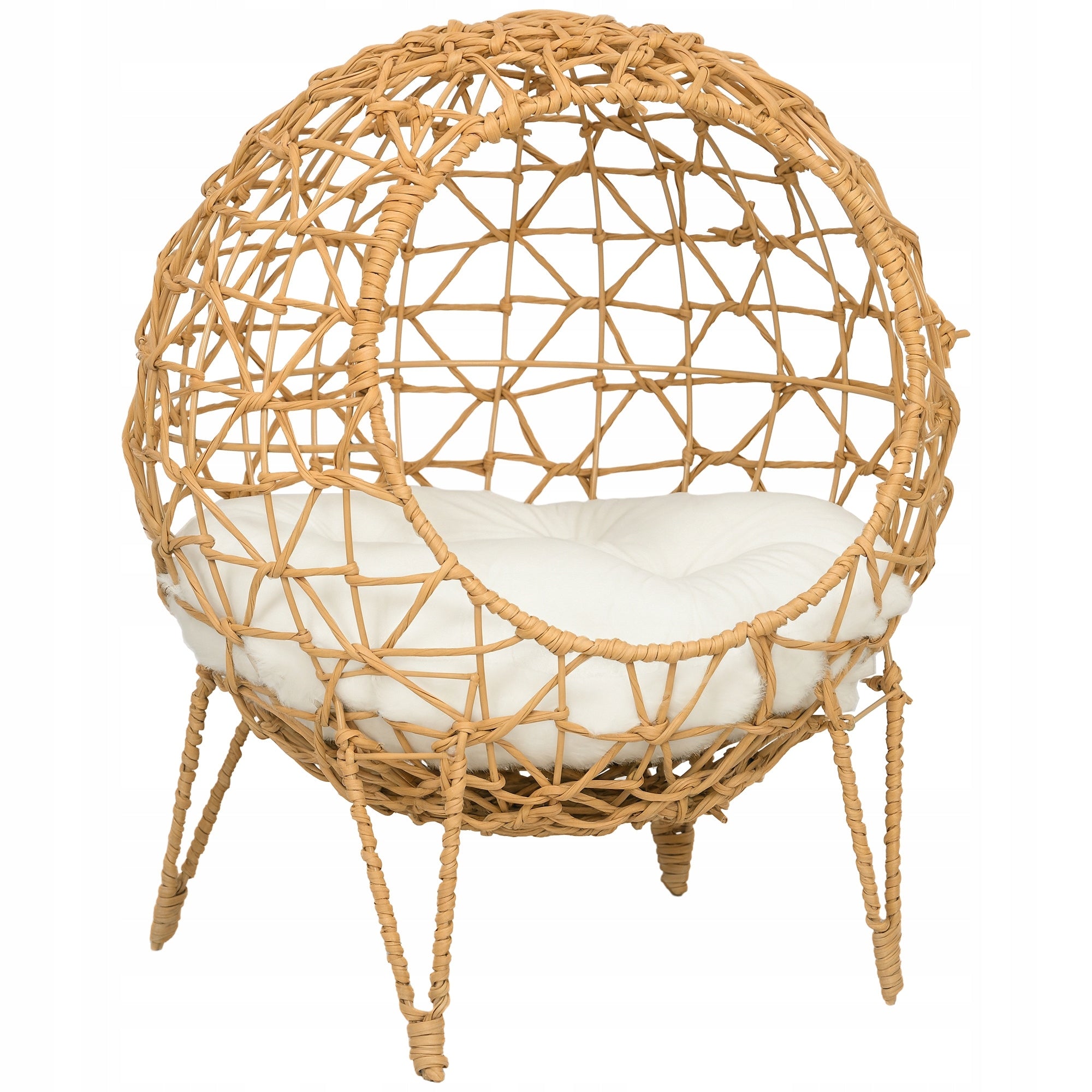 PawHut Techrattan Cat Basket with Pillow, 45x57, Brown