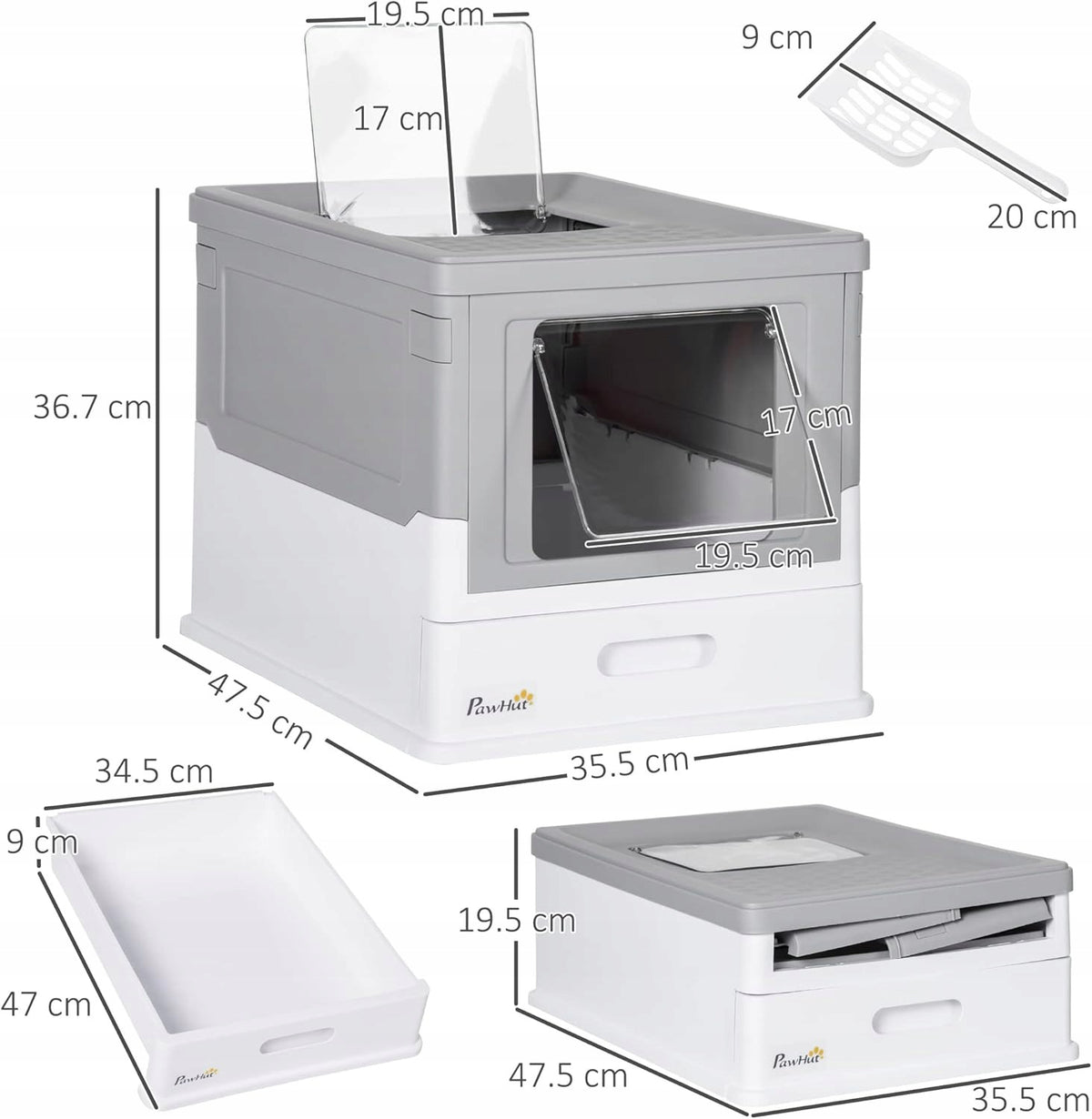 PawHut – closed, foldable cat litter box For Home Closed Tight Manufacturer code LPNHK474919130