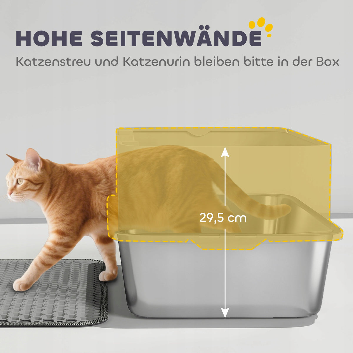 PawHut open litter box 60,2 cm x 40,2 cm x 29,5 cm Packaging status original