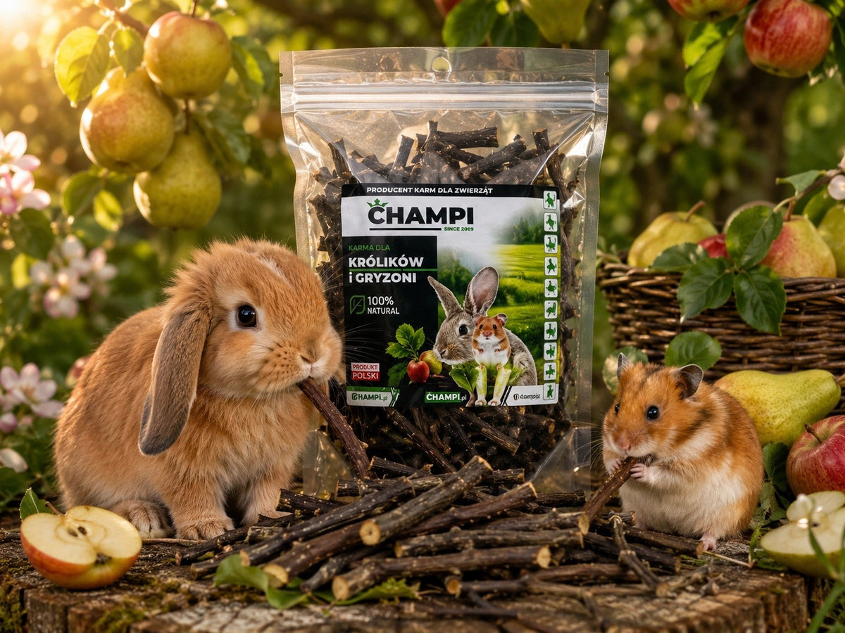 Pear Apple Branches 1kg 10-15 Champi Chinchilla Pig Rabbit Food Packaging status original