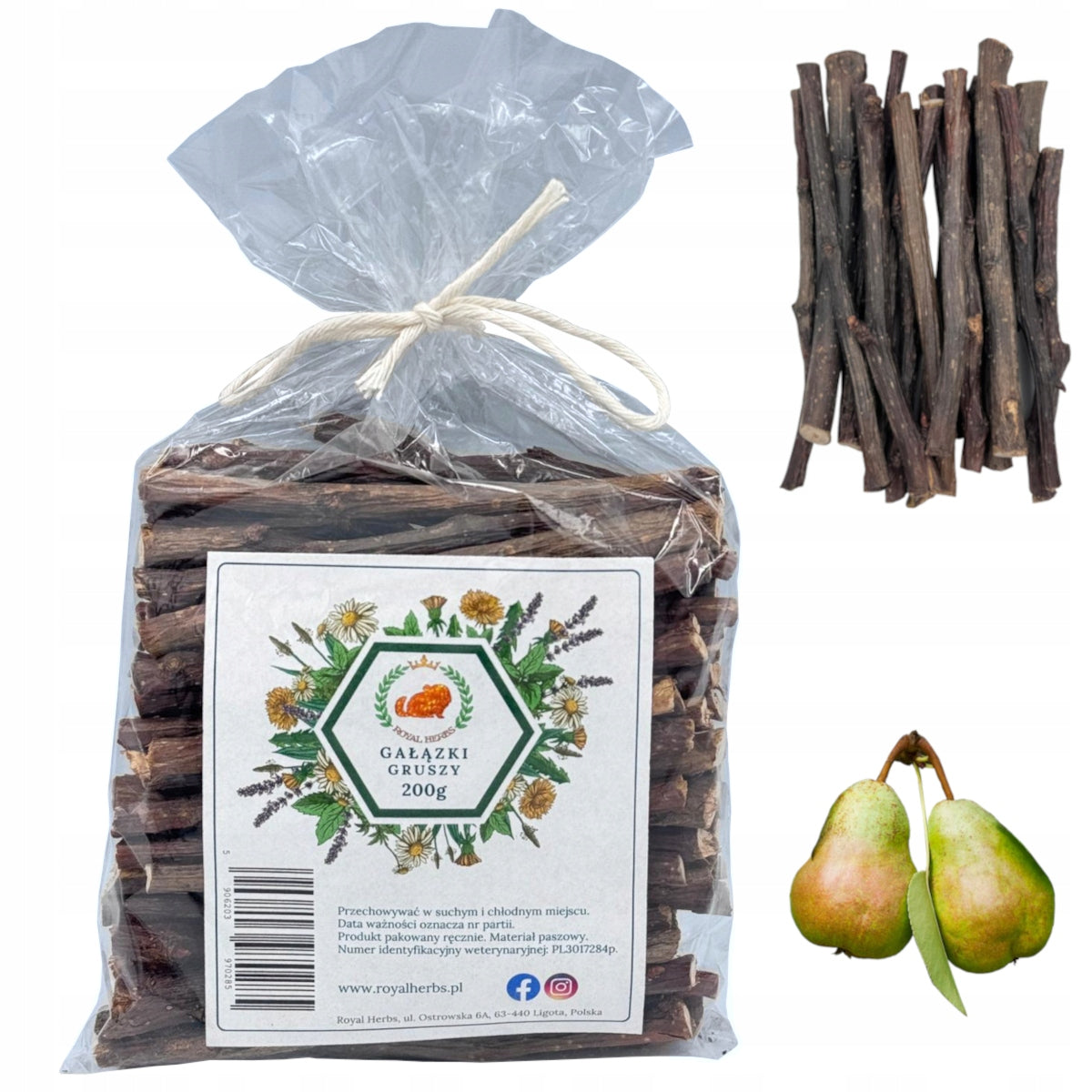 Pear twigs - for rodents; 200g