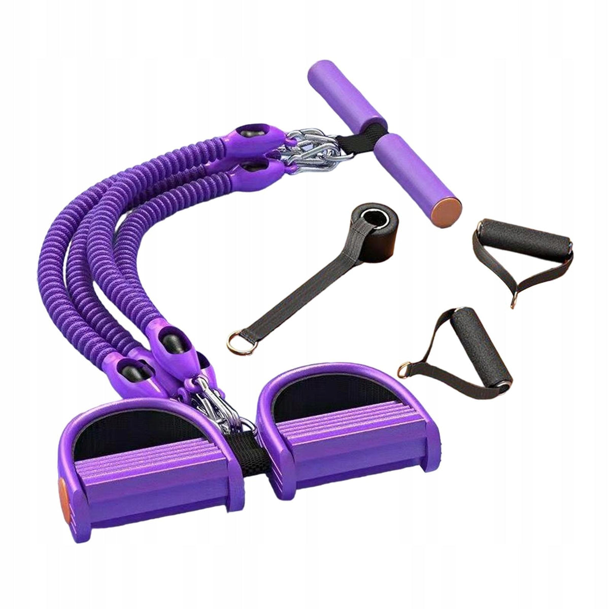 Pedal Resistance Band Sit up Band Latex Pull Rope Exercise Bands Purple