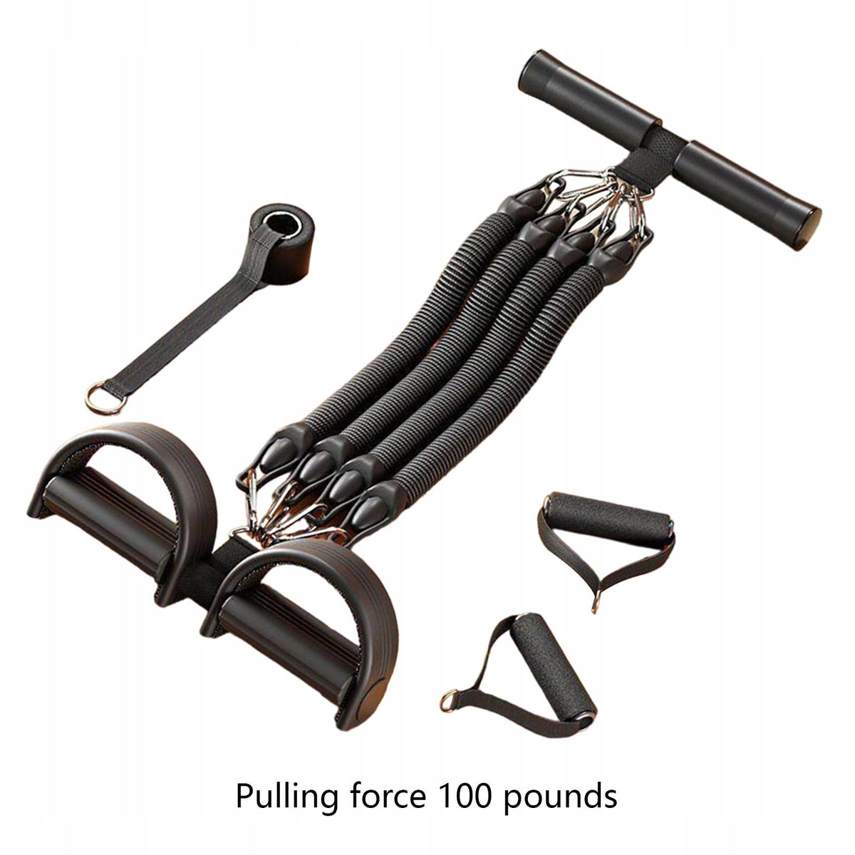 Pedal Resistance Band Sit up Stretch Band 4 Tube Pull Rope Resistance Black Packaging status original