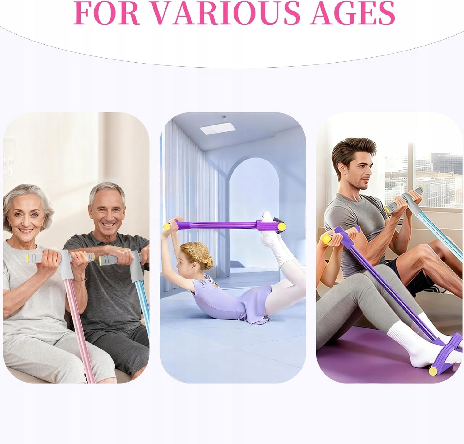 Pedal Resistance Bands with Handles, Durable 6-Tubes Multifunction Pedal Number of pieces in the set 1