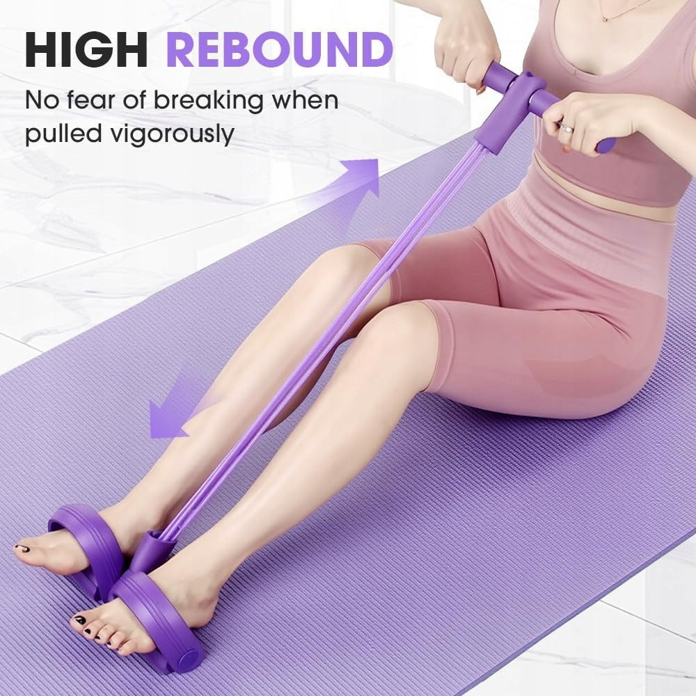 Pedal Resistance Bands with Handles, Durable 6-Tubes Multifunction Purple Packaging status original