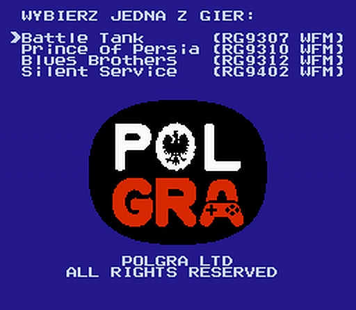Pegasus kartridż Polgra: Tank, Brothers, Persia, Silent Brand no brand