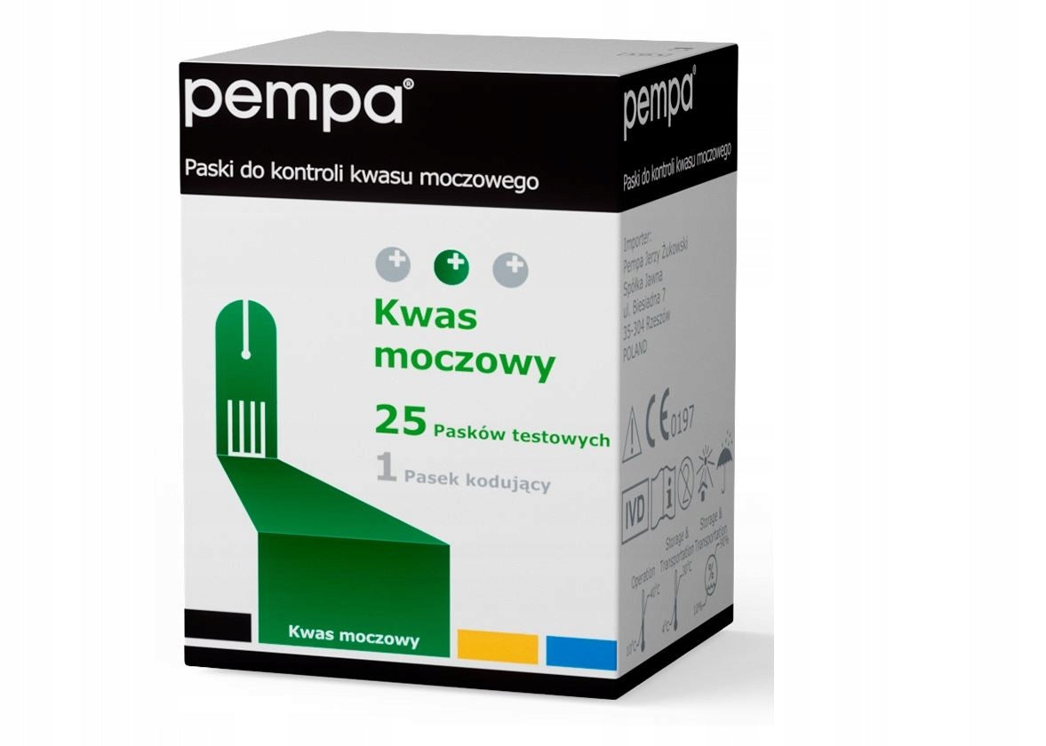 Pempa Uric Acid Measuring Strips 25pcs. Manufacturer of a medical device Pempa