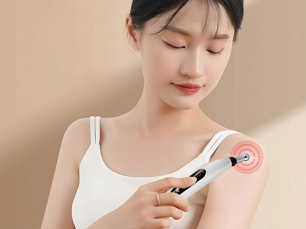 Pen massager for Acupuncture electrostimulator 5 tips LCD set Brand Rozz