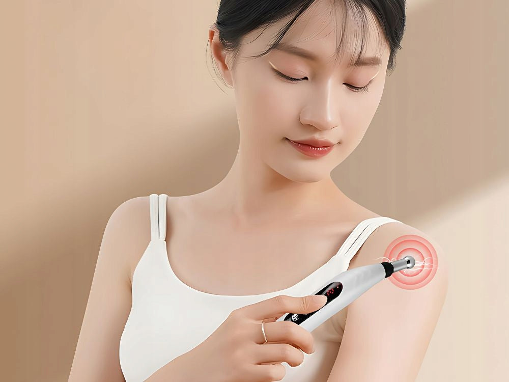 Pen massager for acupuncture electrostimulator 5 tips lcd set Brand Verk Group