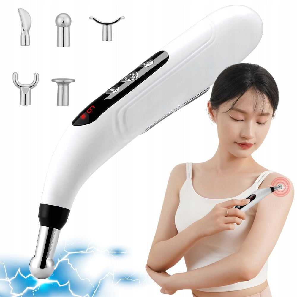 Pen massager for acupuncture electrostimulator 5 tips lcd set