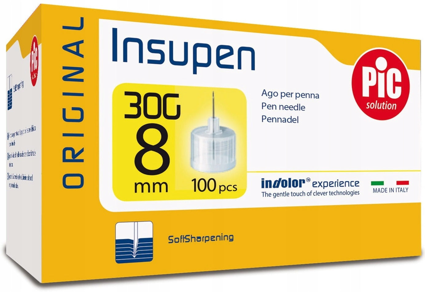 Pen needles PiC INSUPEN 30G x 8 mm 100 pieces