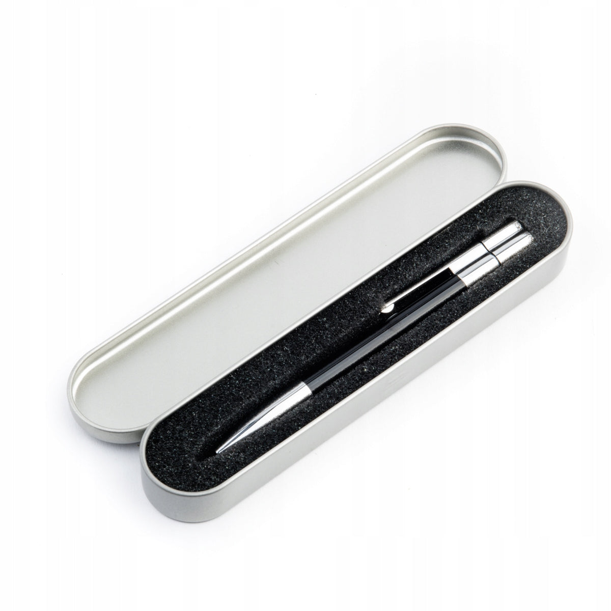 Pen with pendrive 8 GB USB2.0 BLACK + METAL CASE FOR A GIFT + ENGRAVING Brand MemoRabbit