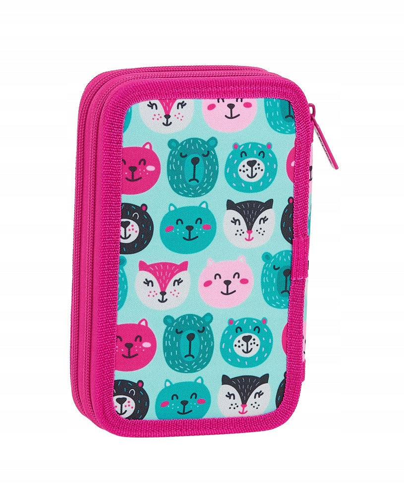 Pencil case SAFTA animals - turquoise-pink Color multicolor