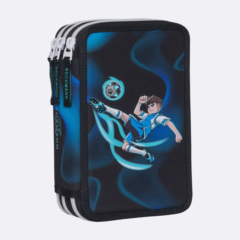 Pencil case with three compartments fully equipped, Magic League