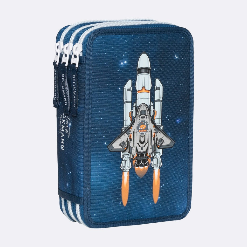 Pencil case with three compartments fully equipped, Space Mission
