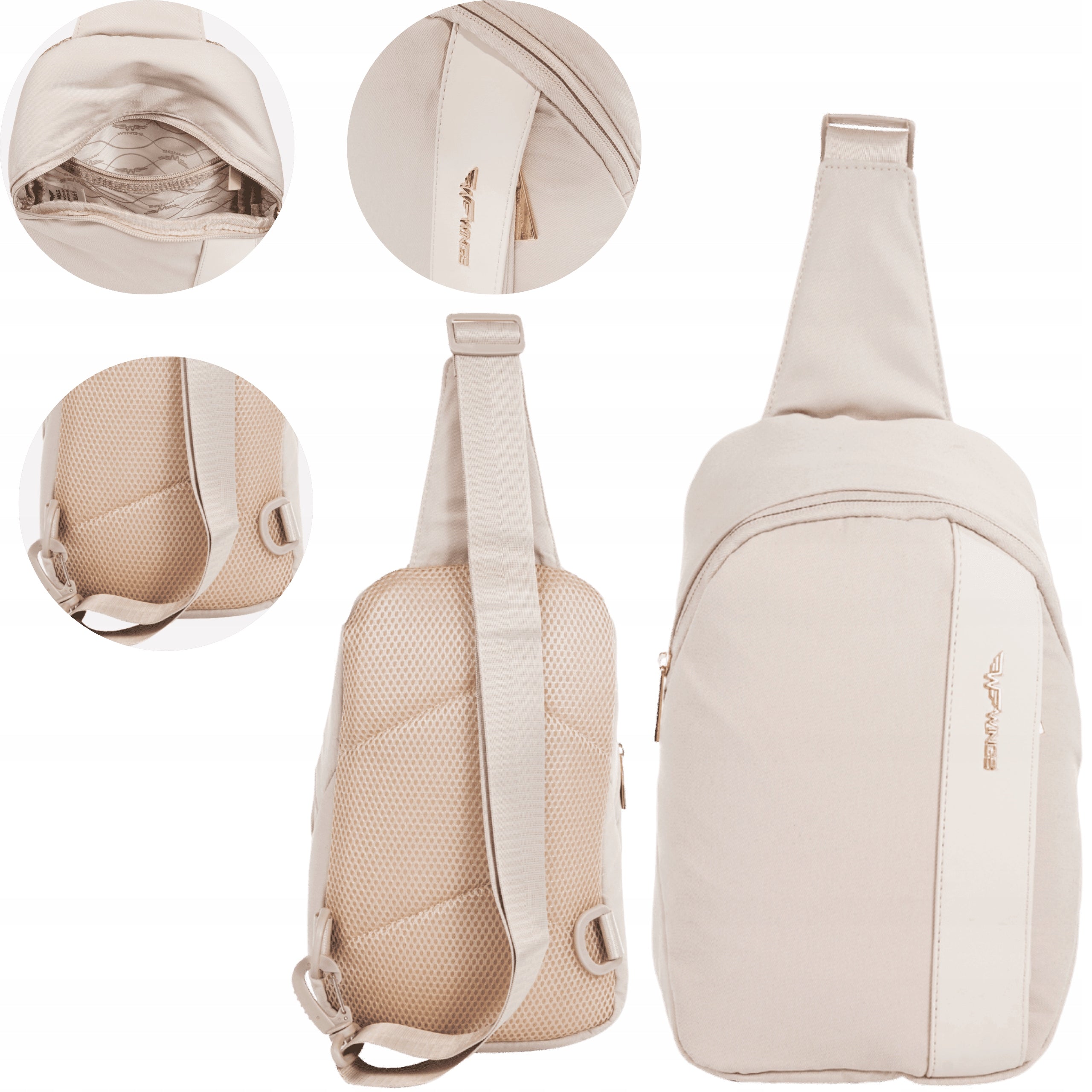 Pendant Mini Women's Hiking Backpack WINGS Urban Travel Beige 20L