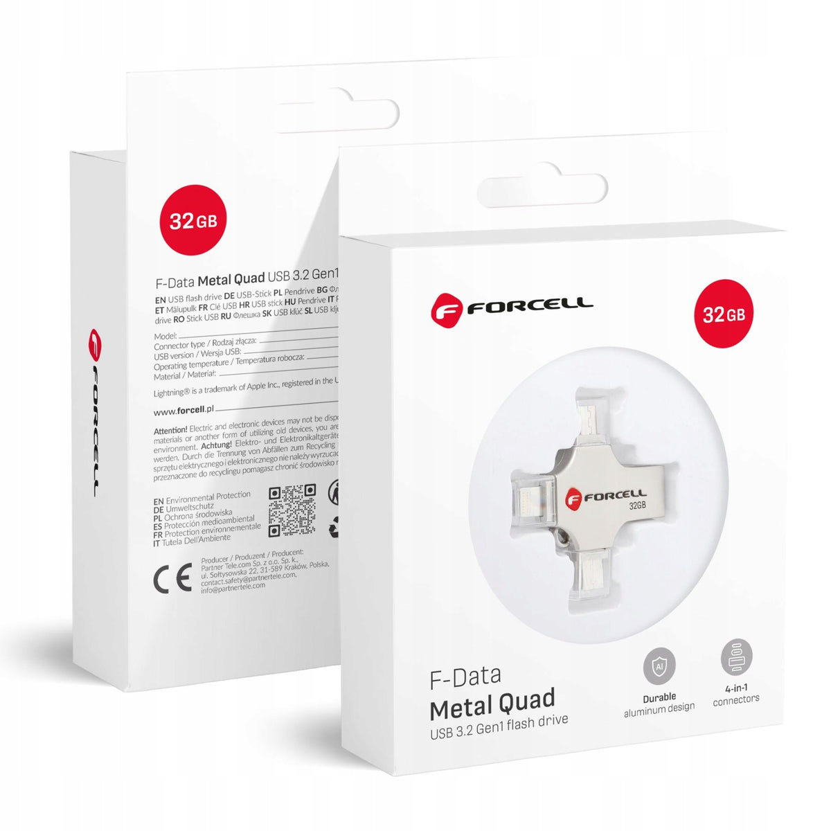 Pendrive 32GB USB 3.2 Gen 1 (USB A / USB C / Lightning / Micro USB) Forcell