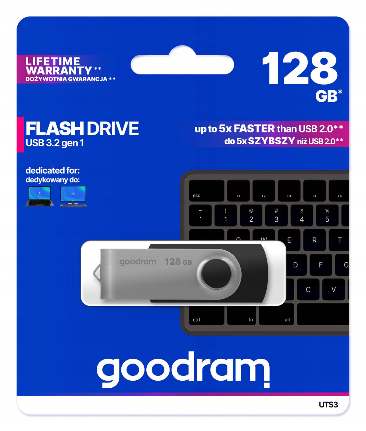 Pendrive GOODRAM 128GB UTS3 USB 3.2 black