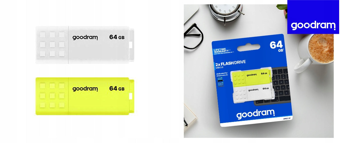 Pendrive GOODRAM 2x64GB UME2 MIX USB 2.0 two-pack Manufacturer code UME2-0640MXR11-2P