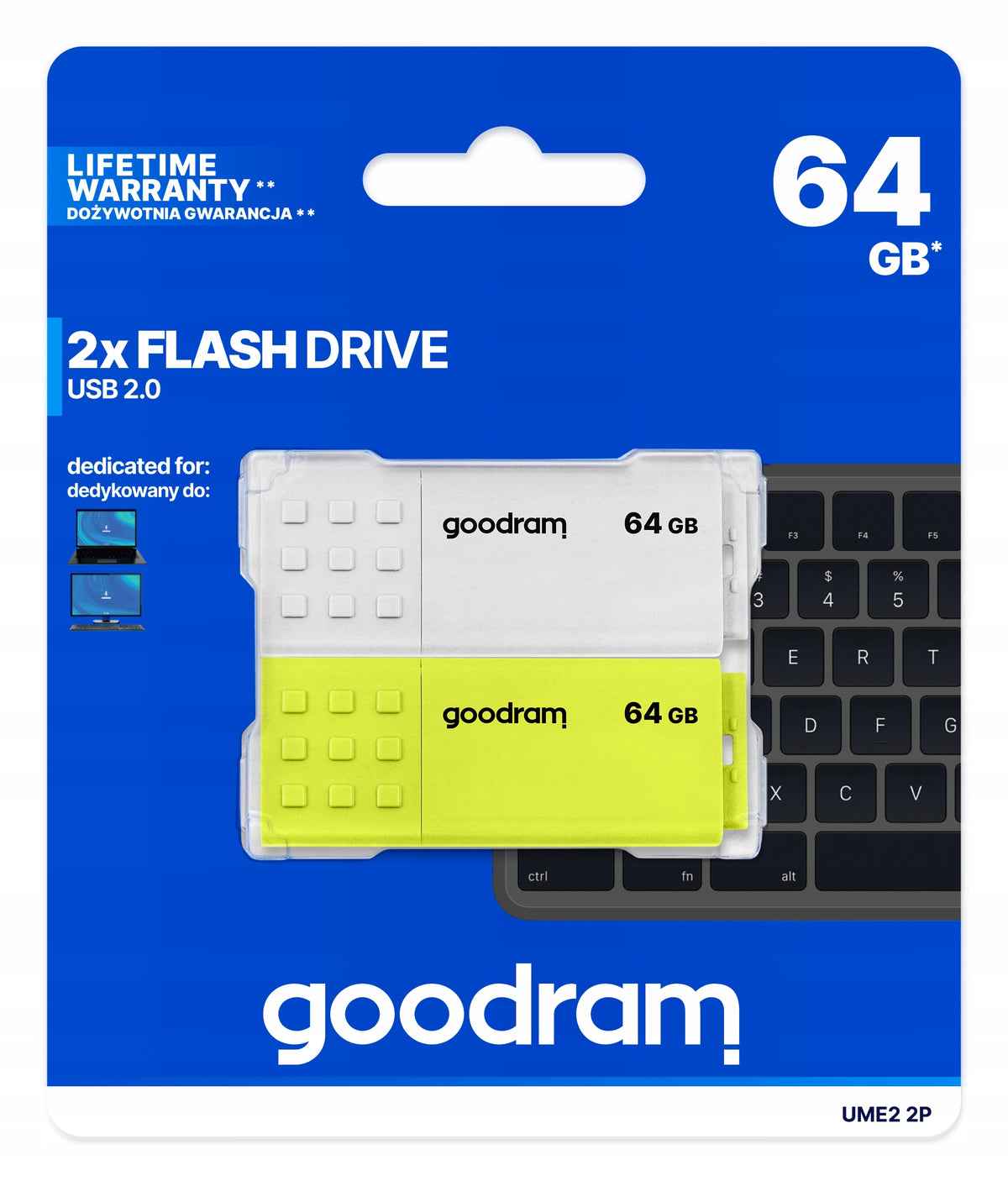 Pendrive GOODRAM 2x64GB UME2 MIX USB 2.0 two-pack