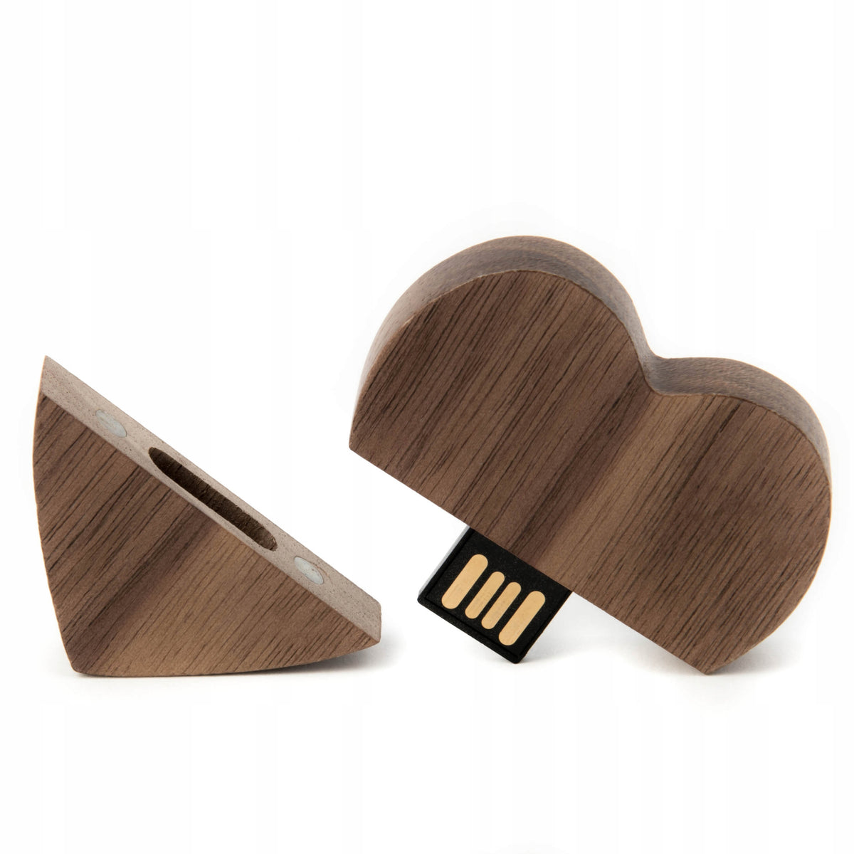 Pendrive HEART ECO Wooden Dark Walnut 64 GB USB 2.0 for GIFT Color brown