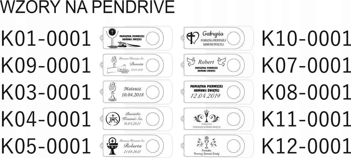 Pendrive I Holy Communion 512 MB USB 2.0 souvenir ENGRAVING communion Brand MemoRabbit