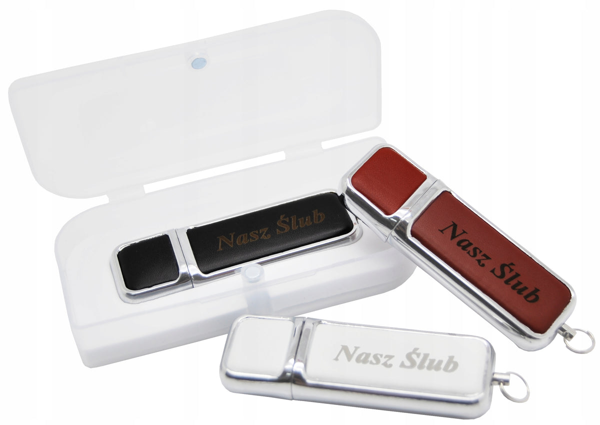 Pendrive Leather 2 GB engraving + box