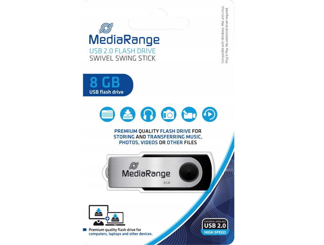 Pendrive MediaRange MR908 8 GB USB 2.0 black