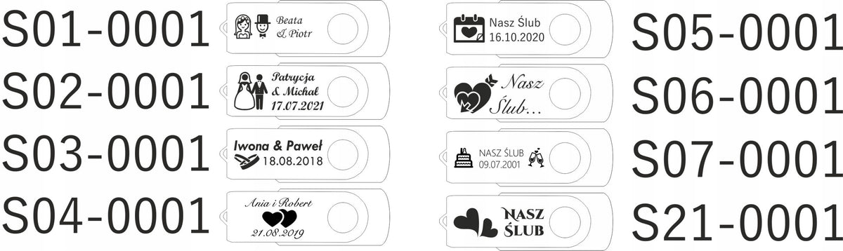 Pendrive USB flash drive 128 GB with wedding engraving Brand MemoRabbit