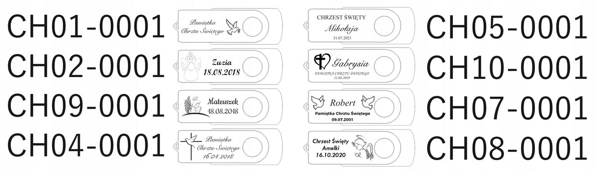 Pendrive USB memory 512 MB with engraving for BAPTISM Brand MemoRabbit
