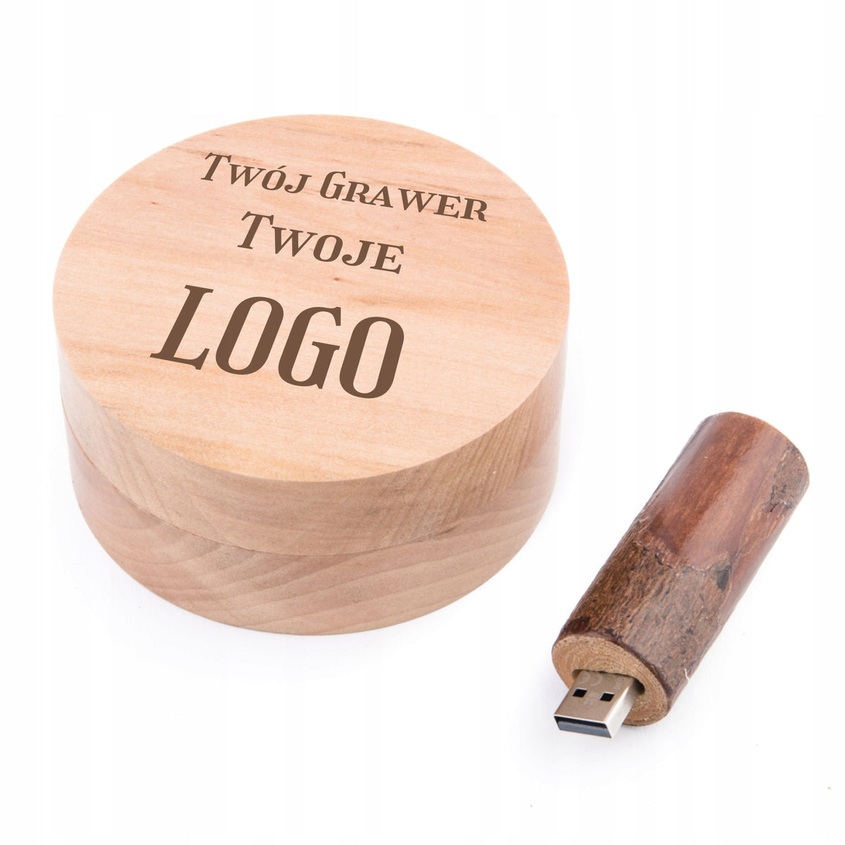 Pendrive Wood 4 GB 2.0 + box + logo engraving