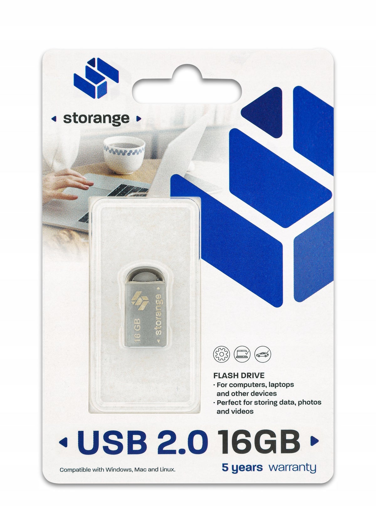 Pendrive storange usb 16gb silver 2,0 mini