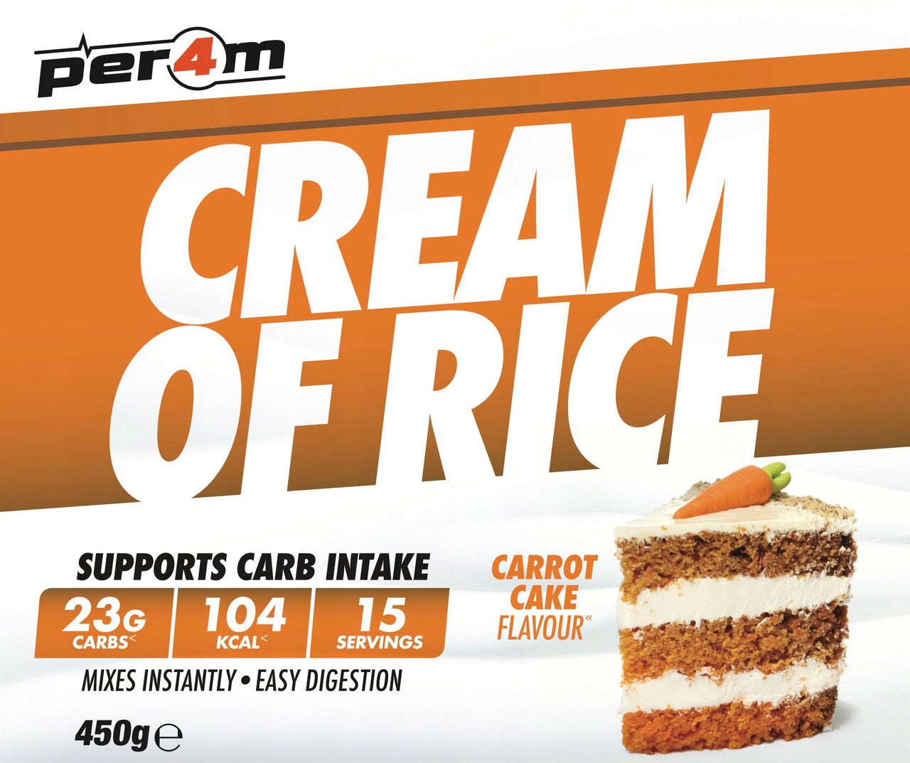 Per4m Cream of Rice, Carrot Cake 450g - rice gruel without sugar Packaging status original