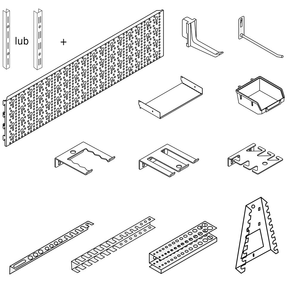 Perforated metal tool board Element System 80x40 silver EAN (GTIN) 4006676031559