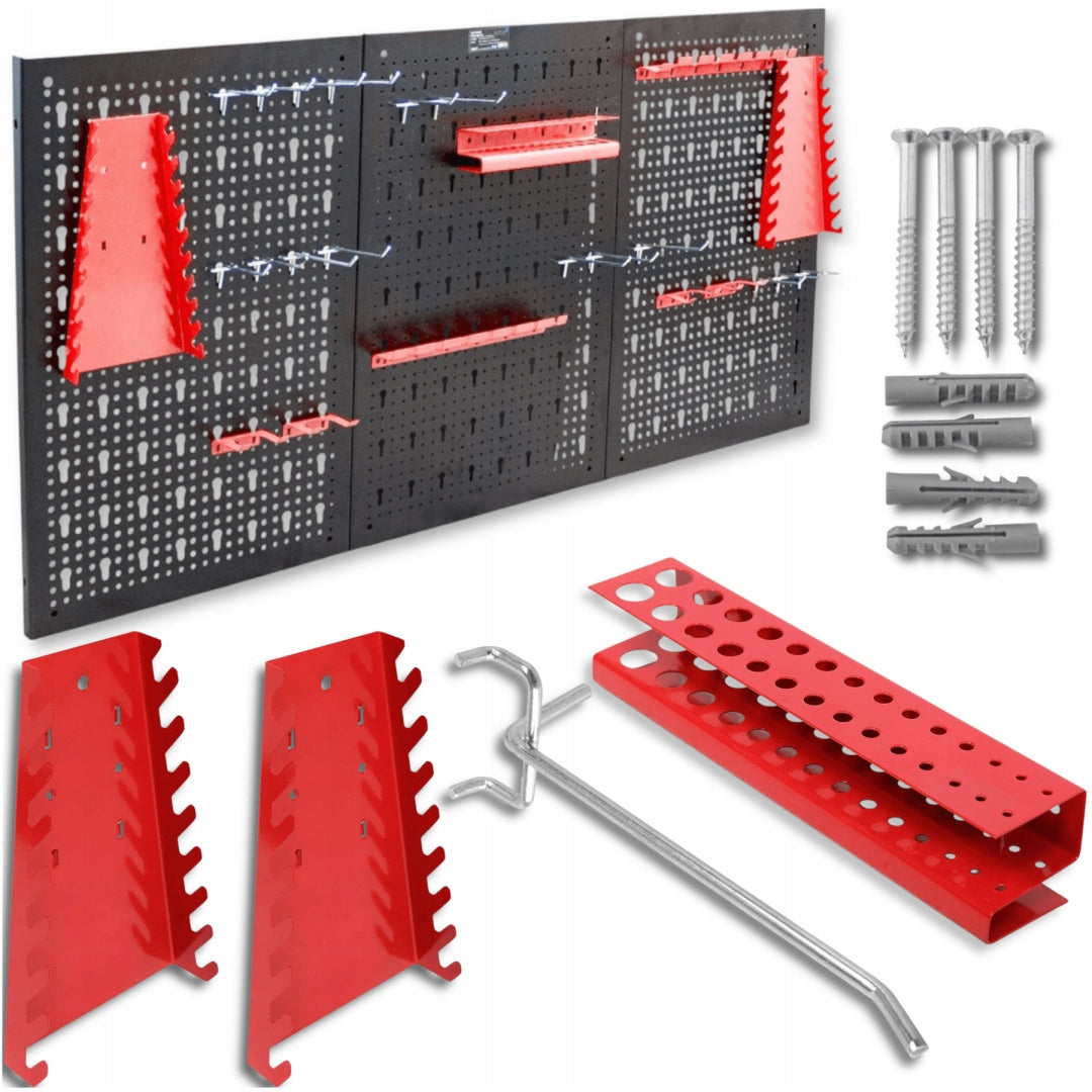 Perforated tool workshop board 120x60 cm set of 25 handles Manufacturer code 403559