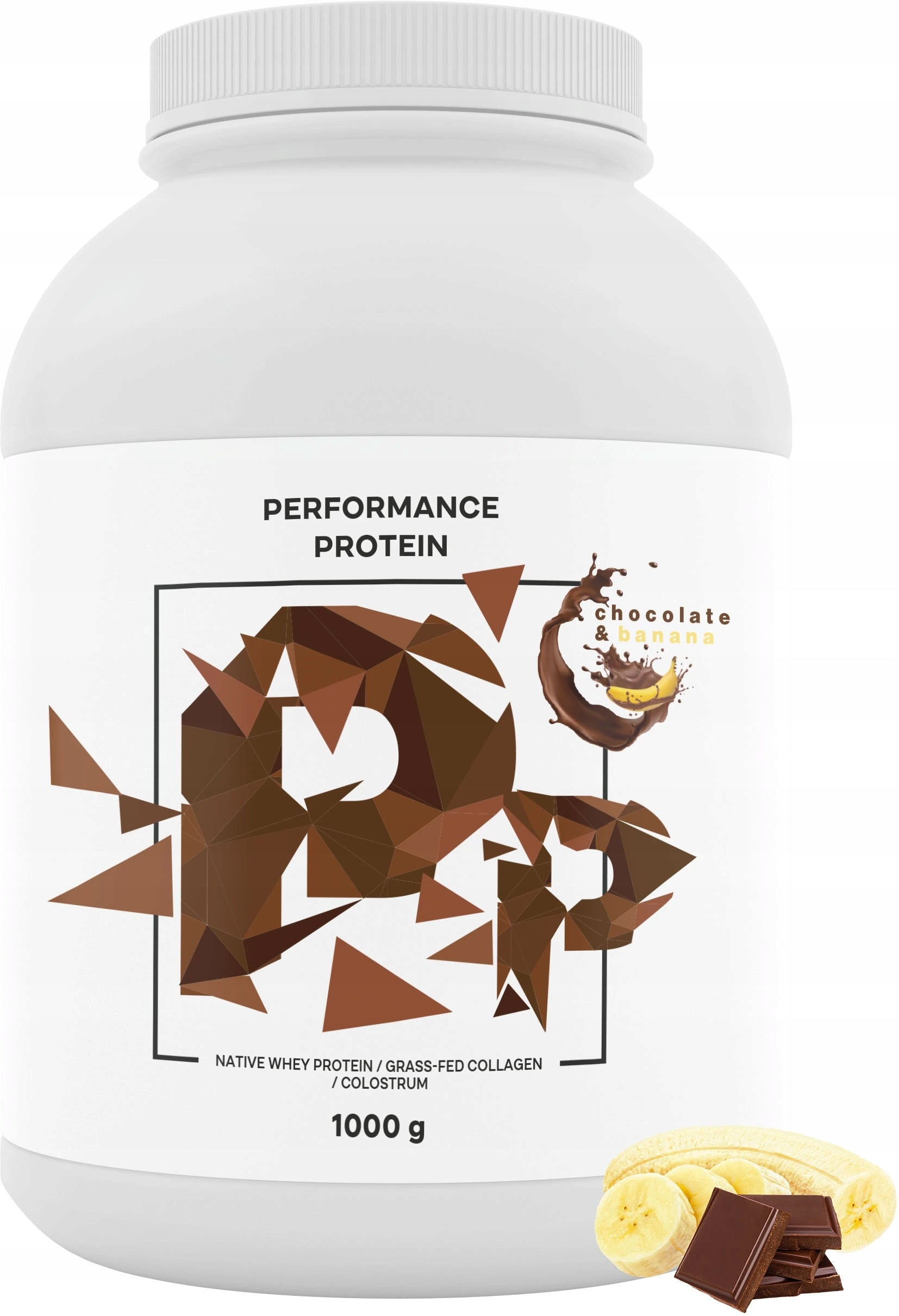 Performance Protein, Native Whey Protein, Chocolate & Banana, 1000 g
