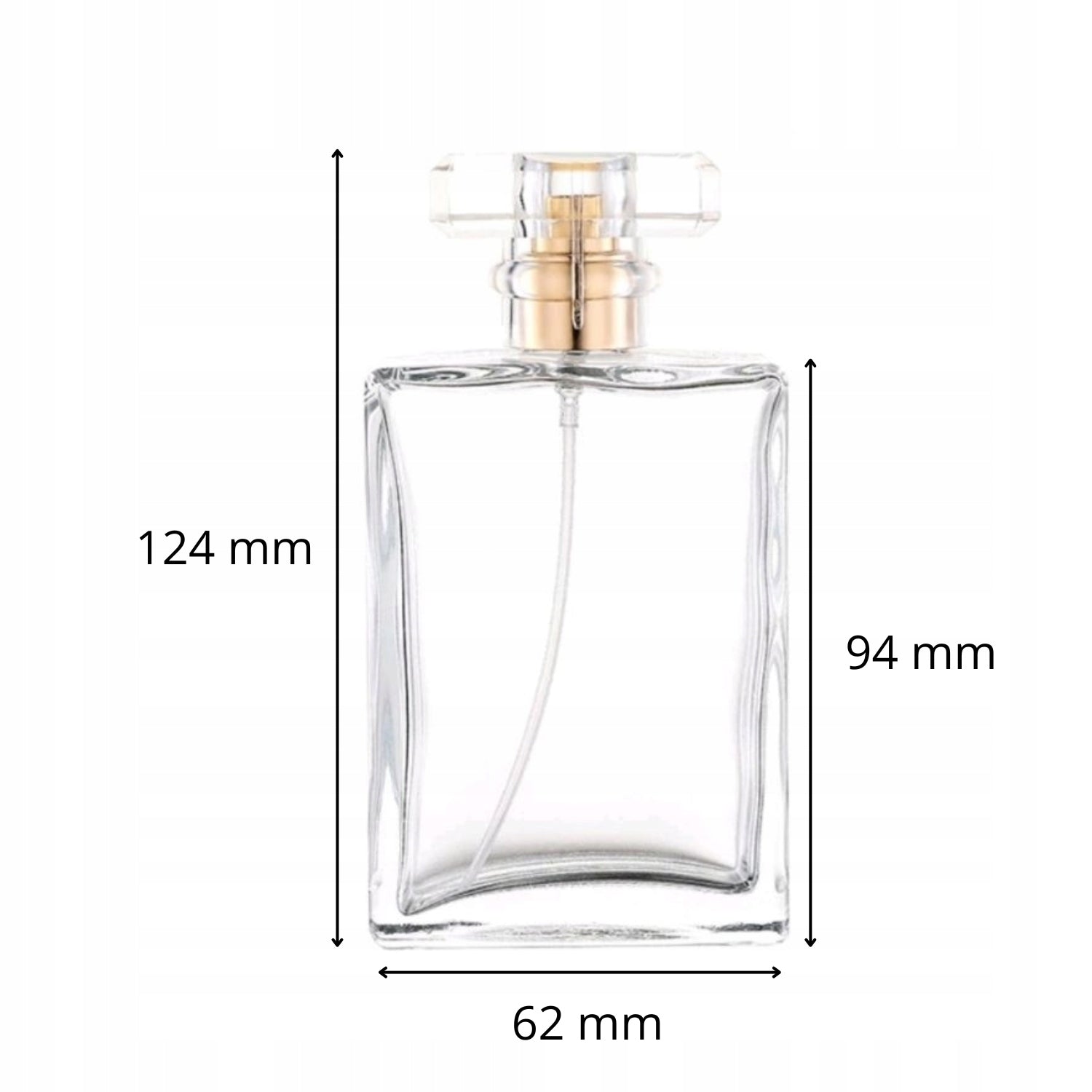 Perfume Bottle Glass Flacon with Screw-Down Atomizer Andres Gold 100ml Manufacturer code ANDRES100GZ