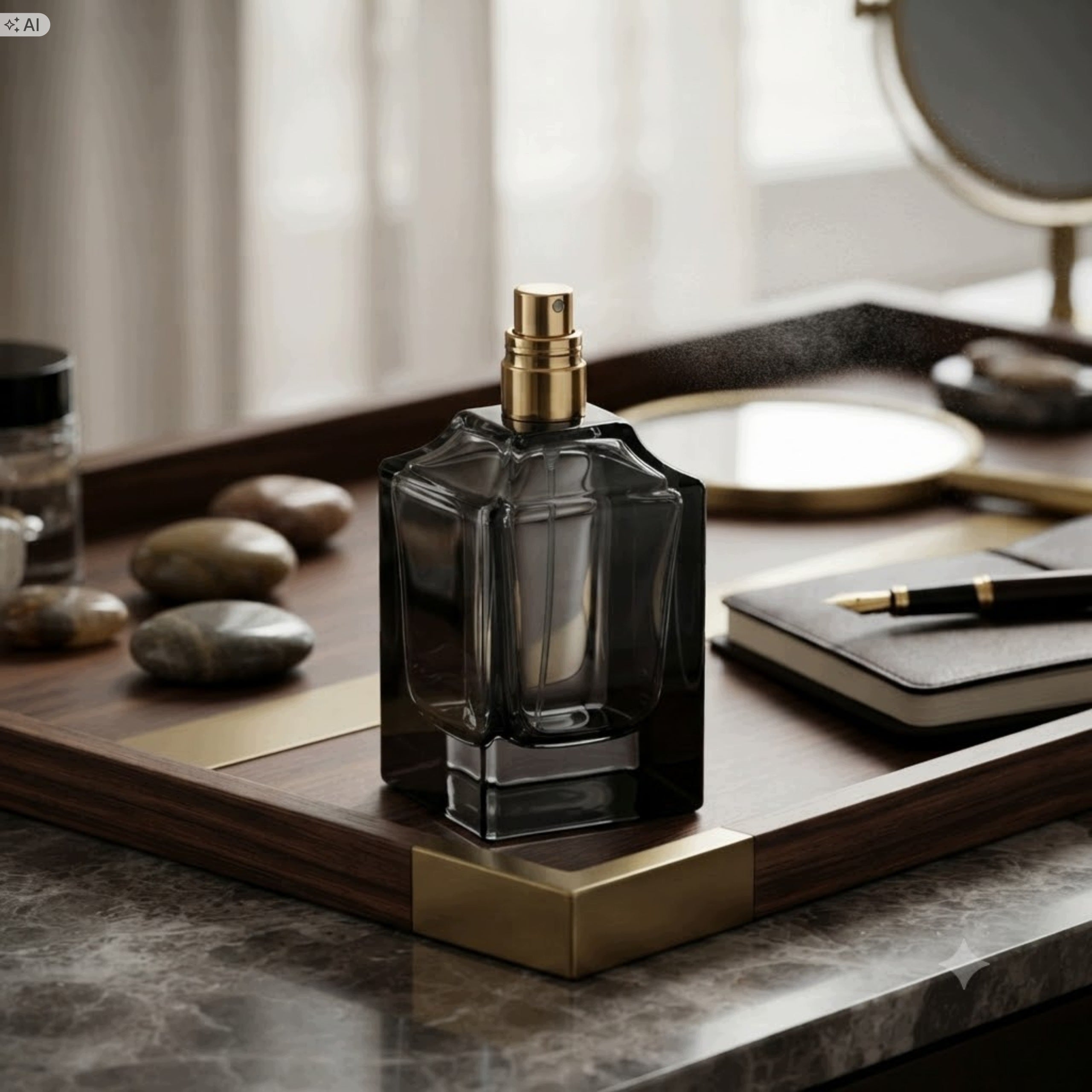 Perfume Bottle with Atomizer Crimped Flacon Forts Black 30ml Manufacturer code FORTS30BLACK