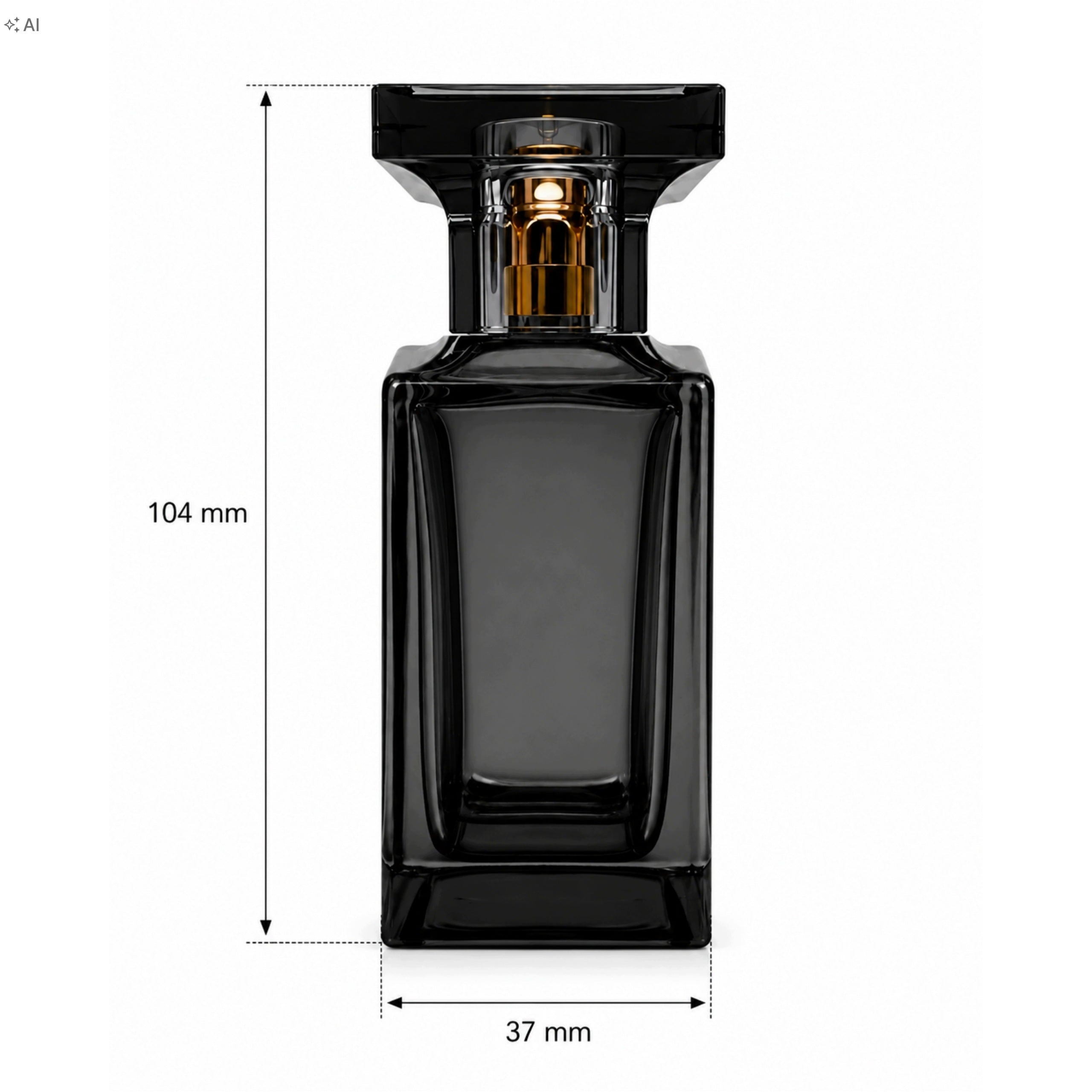 Perfume Bottle with Atomizer Crimped Flacon Forts Black 50ml Packaging status original