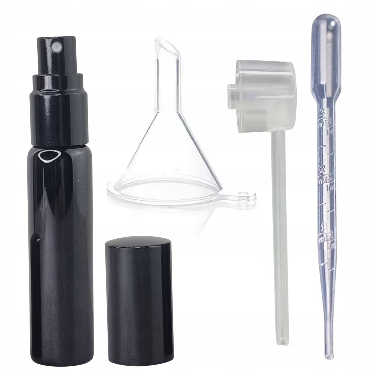 Perfume Set Atomizer 10ml Black Shinny Funnel Pipette Pump Sprayer