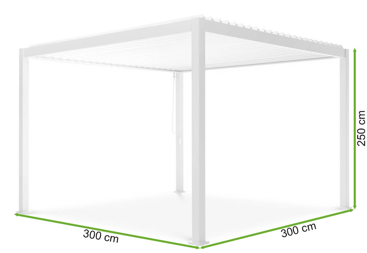 Pavillon Pergola Premium 3x3m, grau 