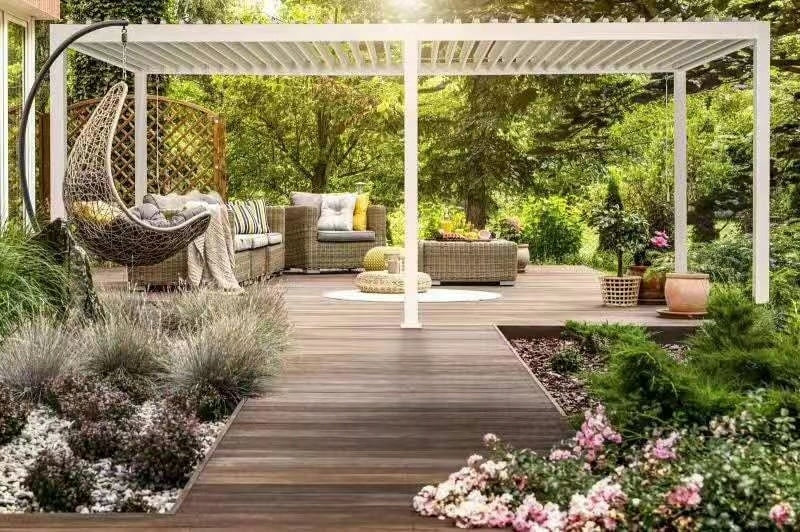 Pavillon Pergola Premium 3x6m, weiß 