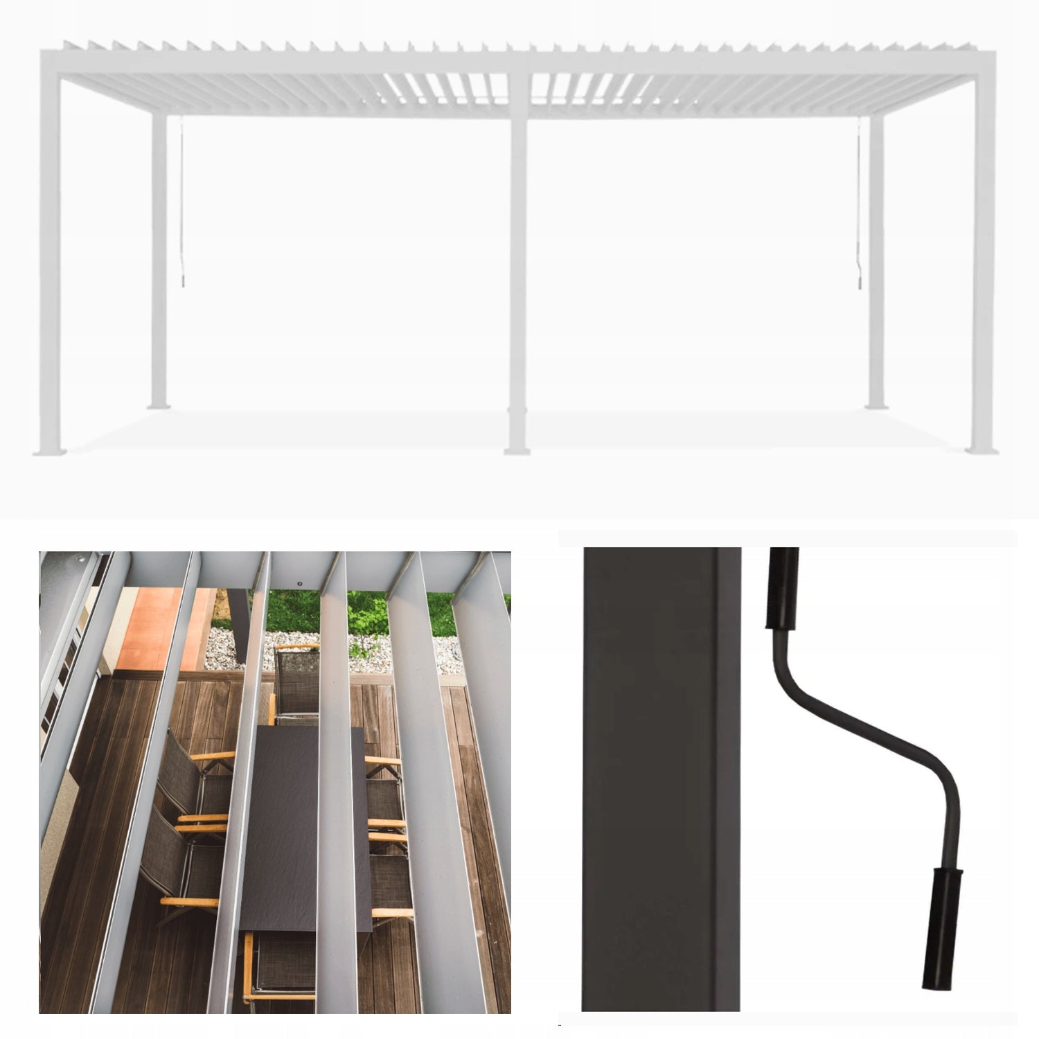 Pavillon Pergola Premium 3x6m, weiß 
