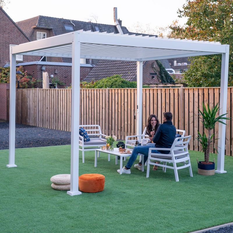 Pavillon Pergola Premium 3x4m, weiß 