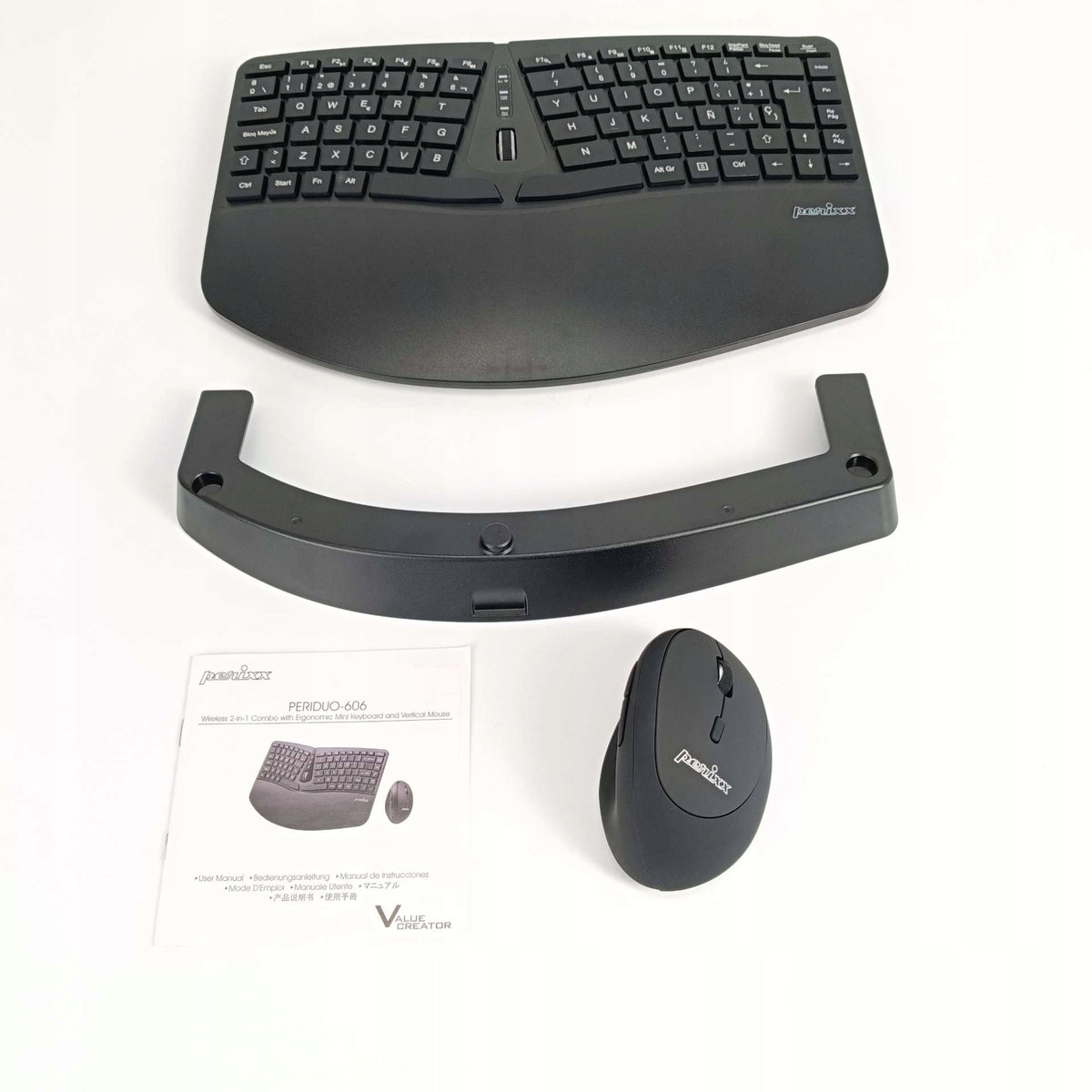 Perixx Periduo-606 Ergonomic Keyboard with Wireless Mouse Keyboard layout ARABIC (qwerty)