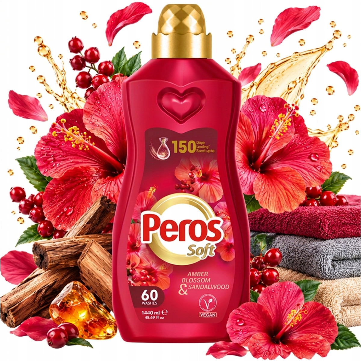 Peros Soft Concentrated Fabric Rinsing Liquid Sandalwood 1440ml