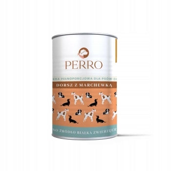 Perro wet dog food cod with carrots for adult dogs 400g