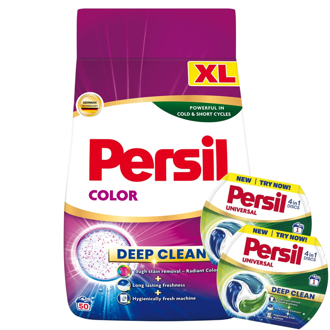 Persil Deep Clean Washing Powder Colour 4,4kg 80 Washes + Freebie x2