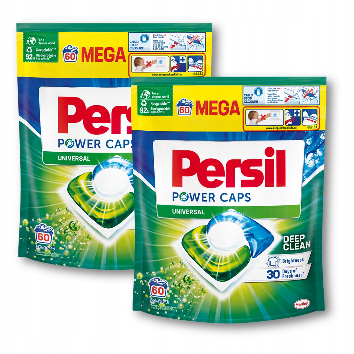 Persil Power Caps Universal White Washing Capsules 2x60pcs
