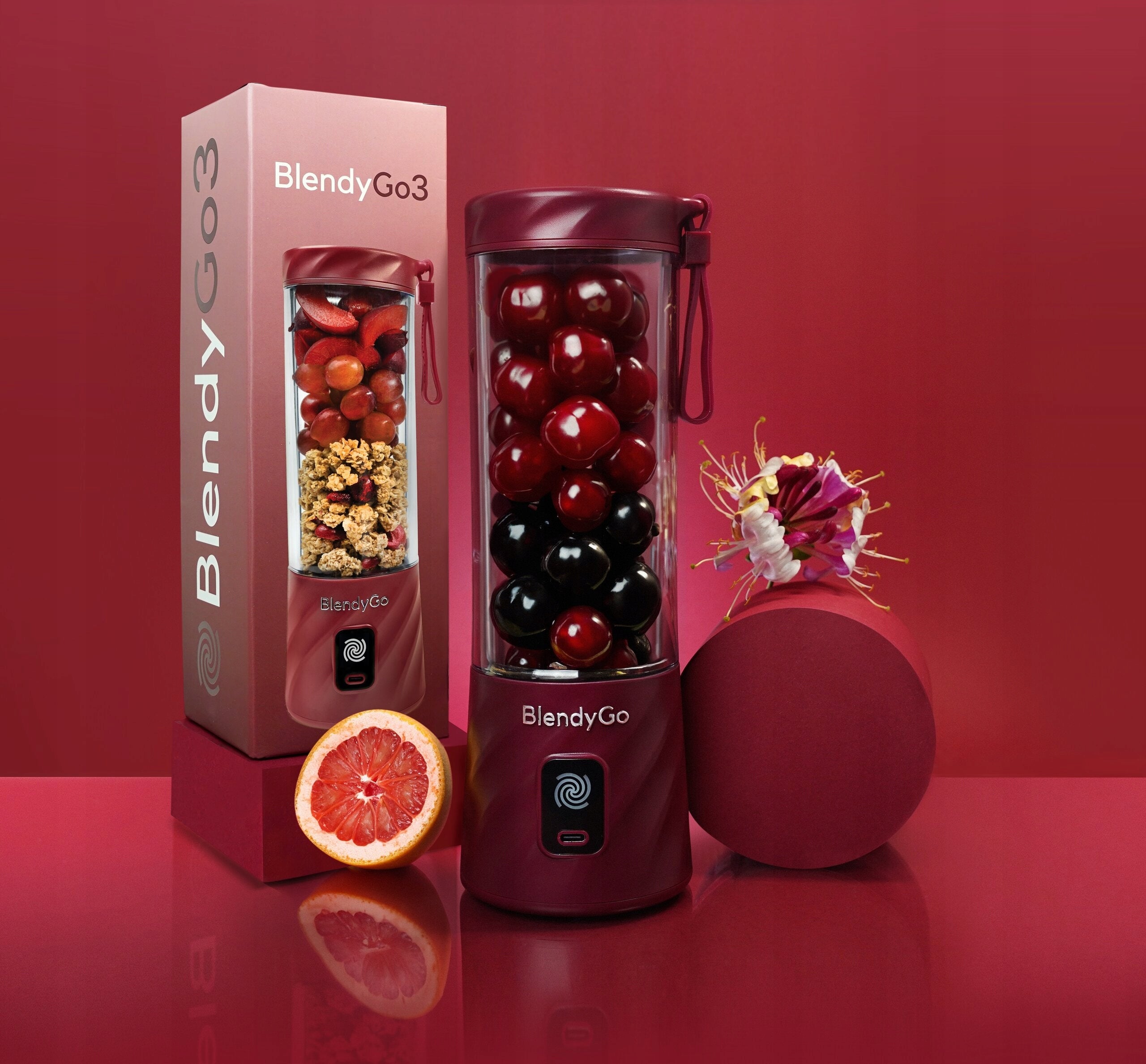 Personal Blender BLENDYGO 3 Burgundy Power rating 250 W